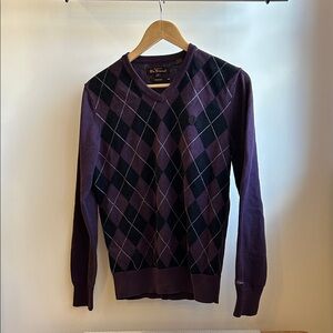 Ben Sherman Signature purple argyle cardigan. Size S